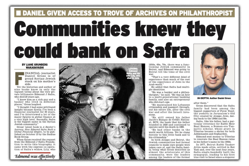 Communities knew they could bank on Safra
