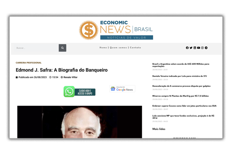 Brazilian economic media salutes ‘an unrivaled leader in banking’